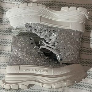 Silver Crystal Thread Slick Boots